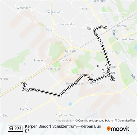 933 Bus Line Map
