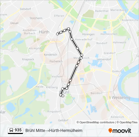 935 Bus Line Map
