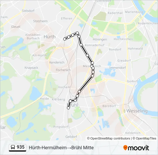935 Bus Line Map