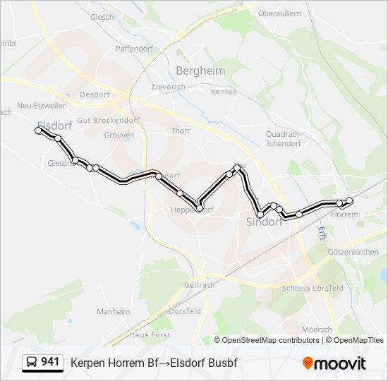 Buslinie 941 Karte