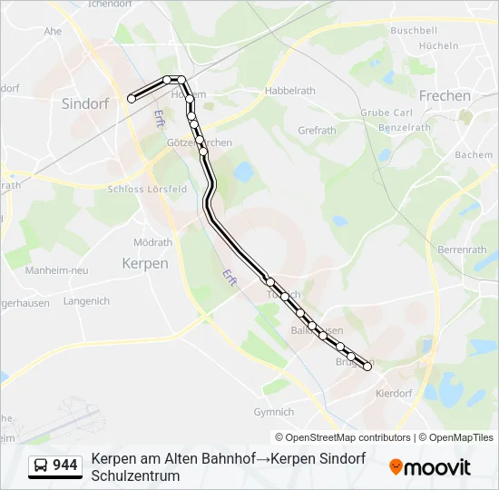 944 Bus Line Map