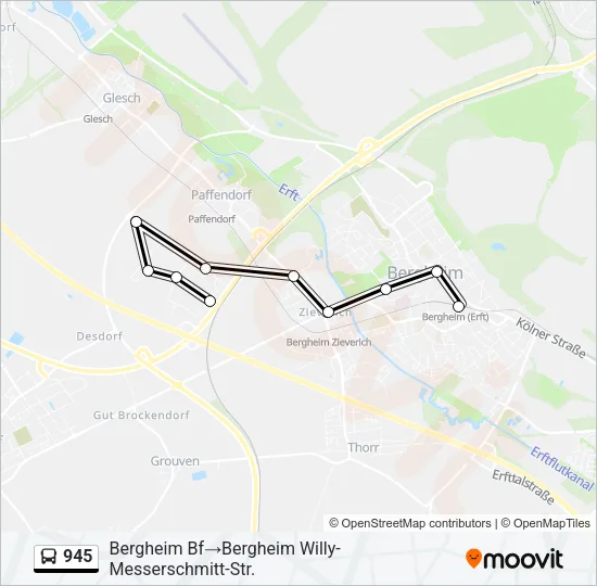 945 Bus Line Map