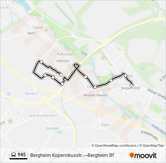 Buslinie 945 Karte