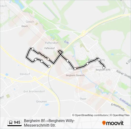 945 Bus Line Map