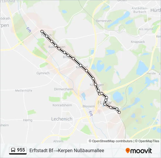 955 Bus Line Map