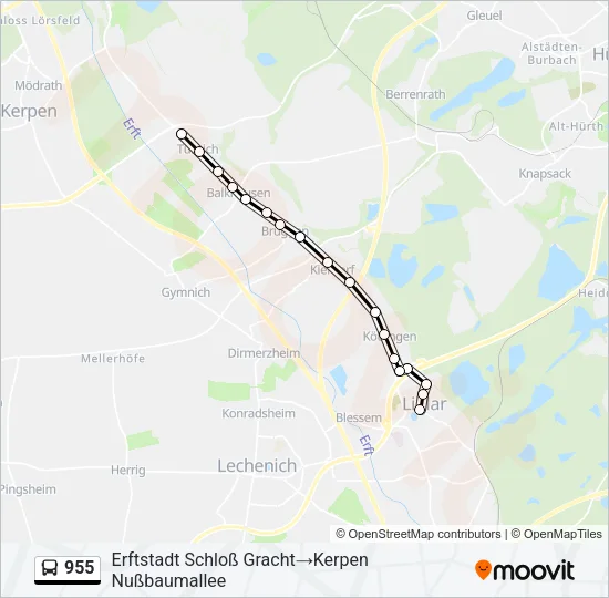 Buslinie 955 Karte
