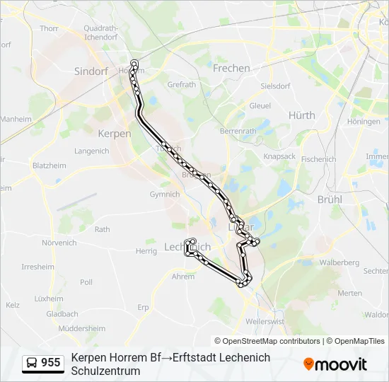 Buslinie 955 Karte