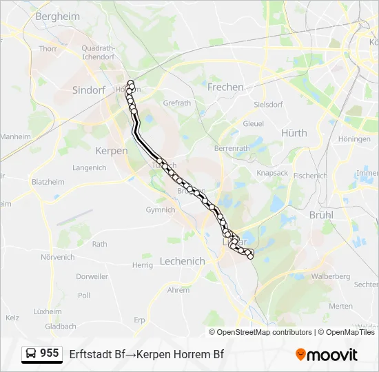 Buslinie 955 Karte