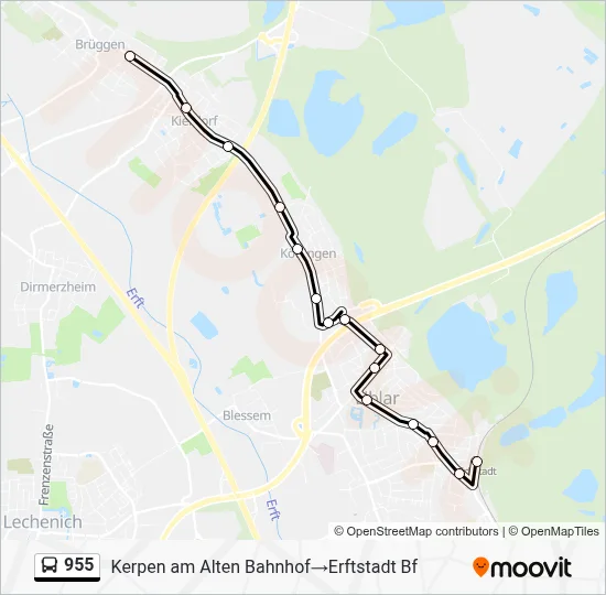 955 Bus Line Map