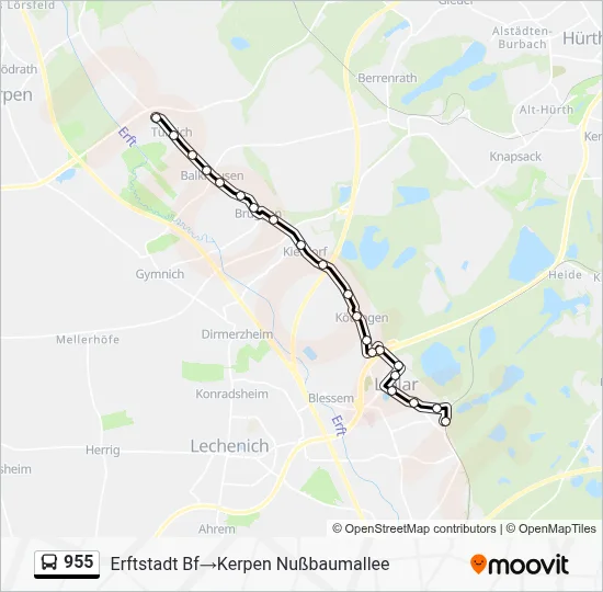 Buslinie 955 Karte