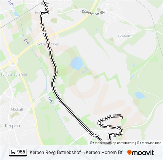 955 bus Line Map