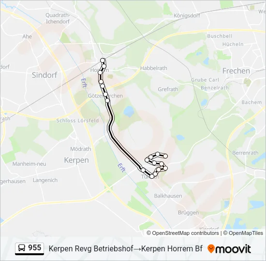 955 Bus Line Map