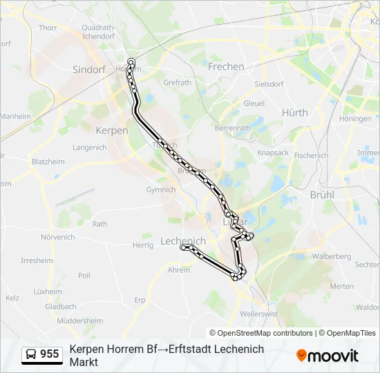 955 Bus Line Map