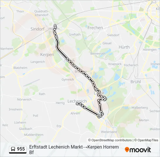 955 Bus Line Map