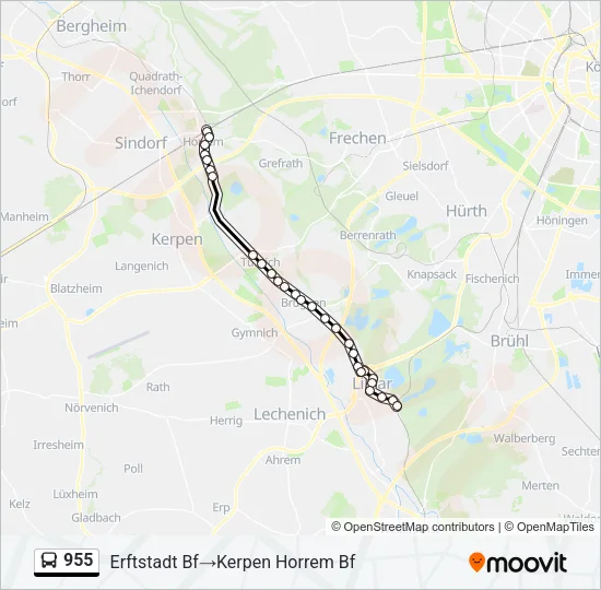 955 Bus Line Map