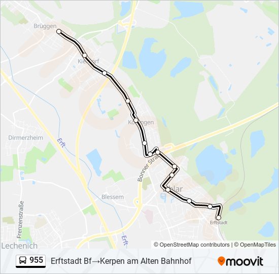 955 bus Line Map