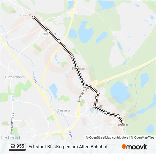 955 Bus Line Map