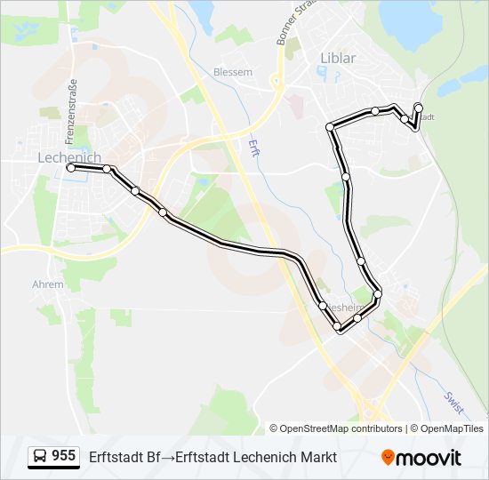 955 bus Line Map