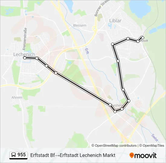 955 Bus Line Map