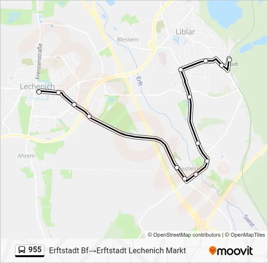 Buslinie 955 Karte