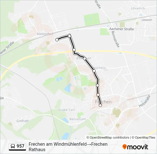 Buslinie 957 Karte