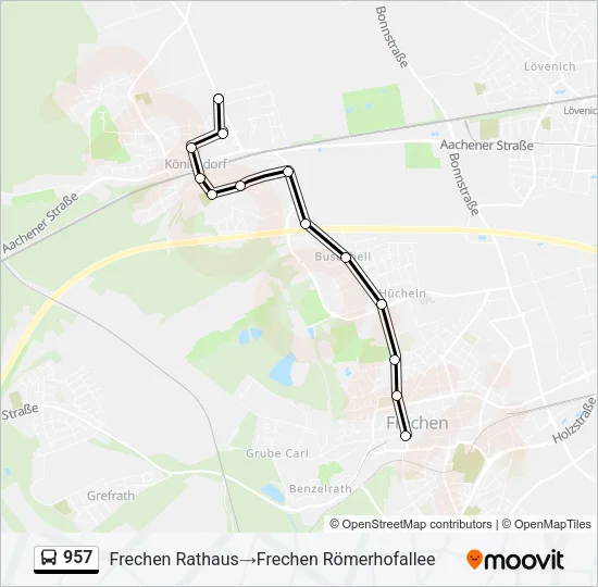 957 Bus Line Map