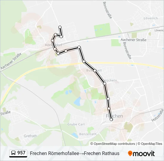 957 Bus Line Map