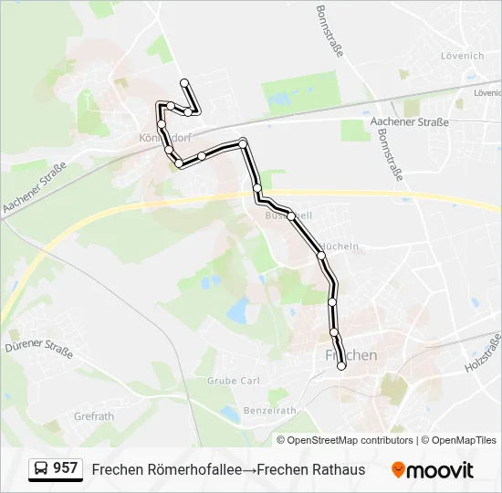 957 Bus Line Map