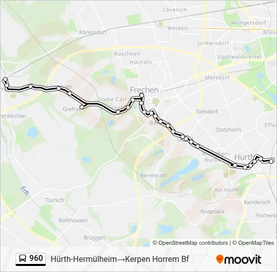 Buslinie 960 Karte