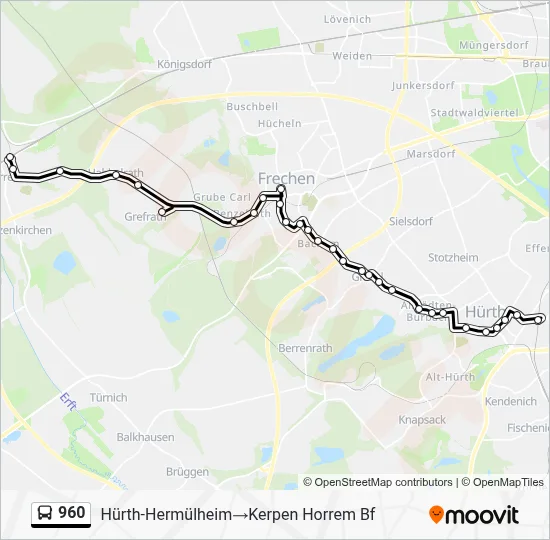 960 Bus Line Map