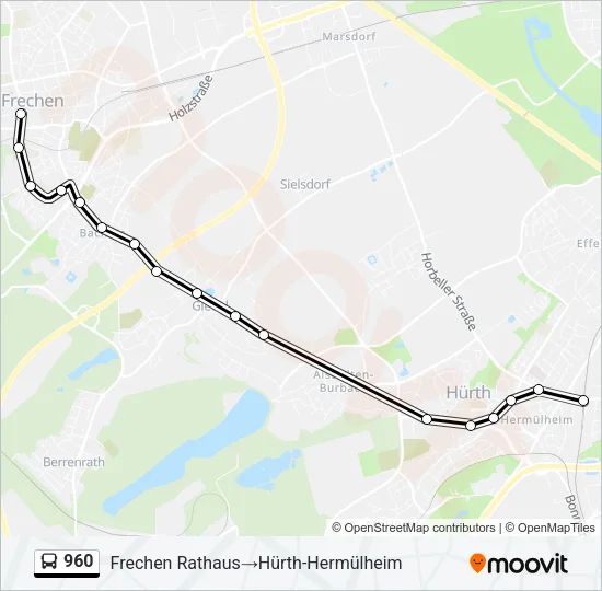 960 Bus Line Map