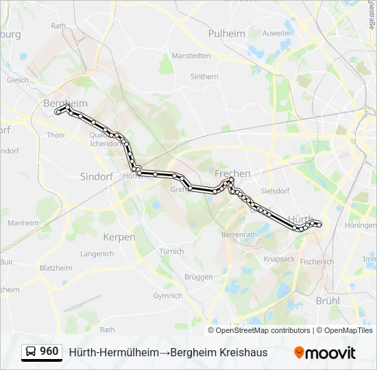 960 Bus Line Map
