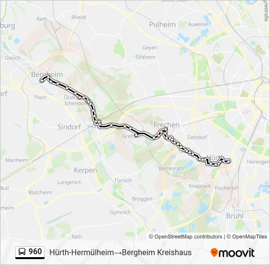 Buslinie 960 Karte