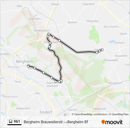 961 Bus Line Map