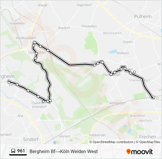 961 Bus Line Map