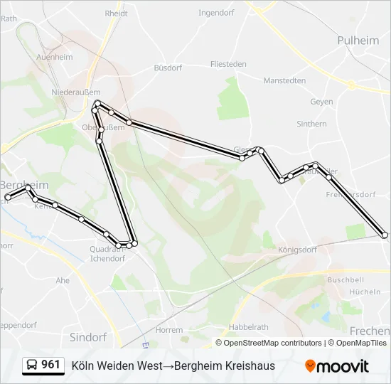 961 Bus Line Map
