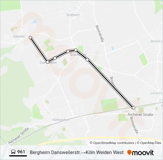 961 Bus Line Map