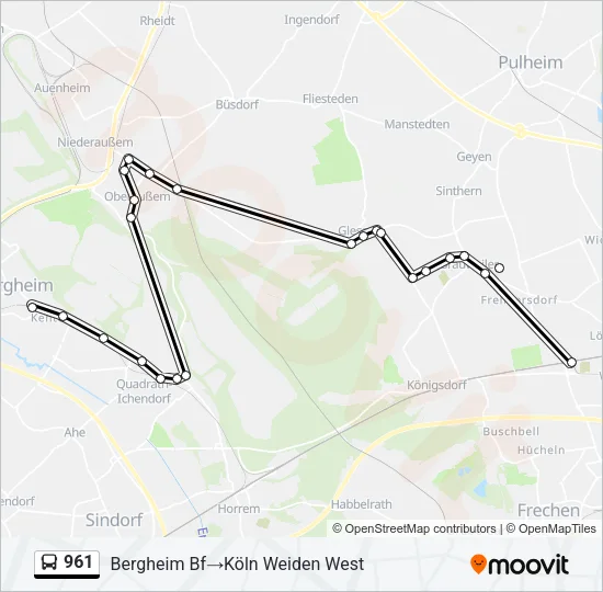 961 Bus Line Map