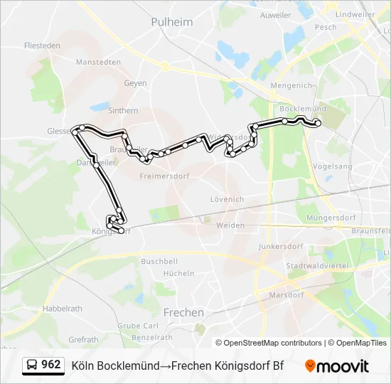 962 Bus Line Map