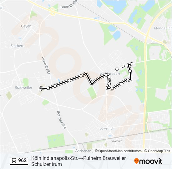 962 bus Line Map