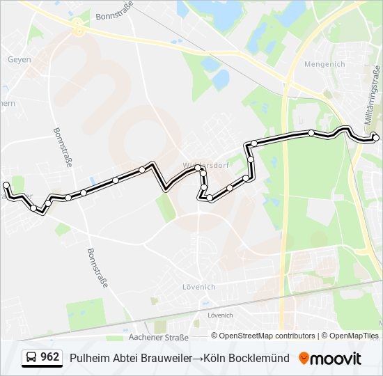 962 bus Line Map