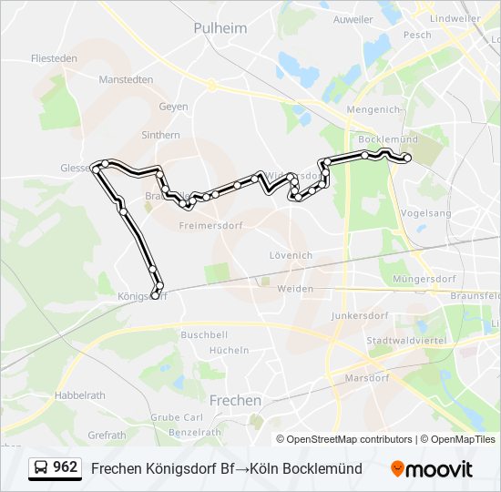 962 bus Line Map