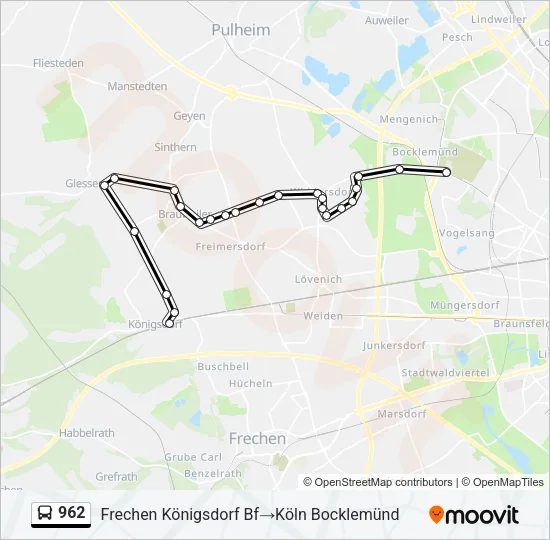 962 Bus Line Map