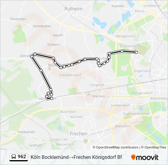 962 Bus Line Map