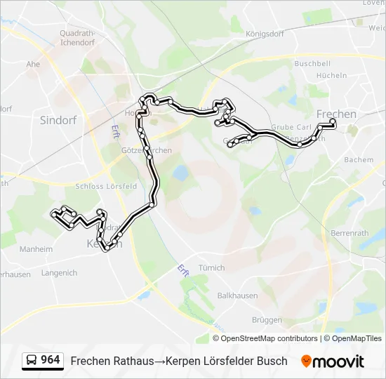 Buslinie 964 Karte