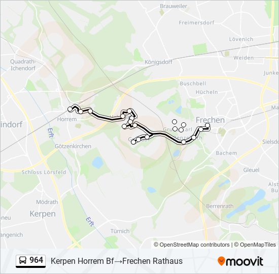 964 bus Line Map