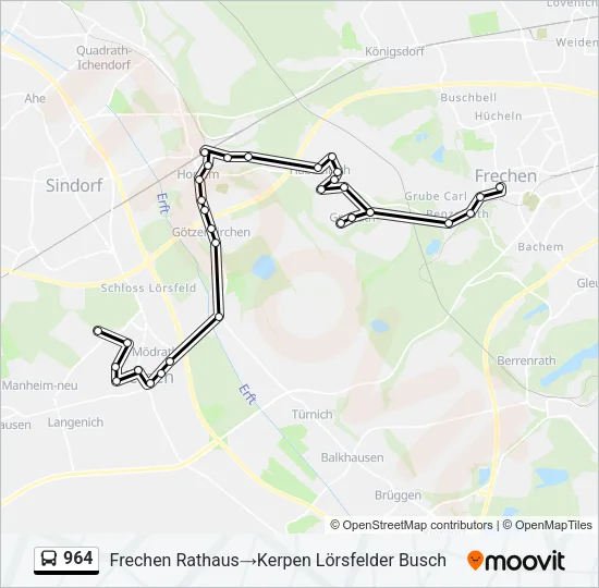 964 Bus Line Map