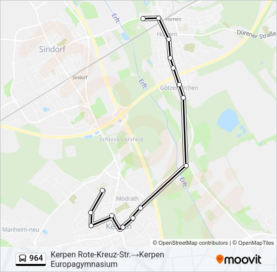 Автобус 964: карта маршрута
