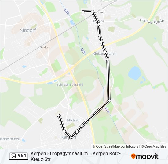 Автобус 964: карта маршрута
