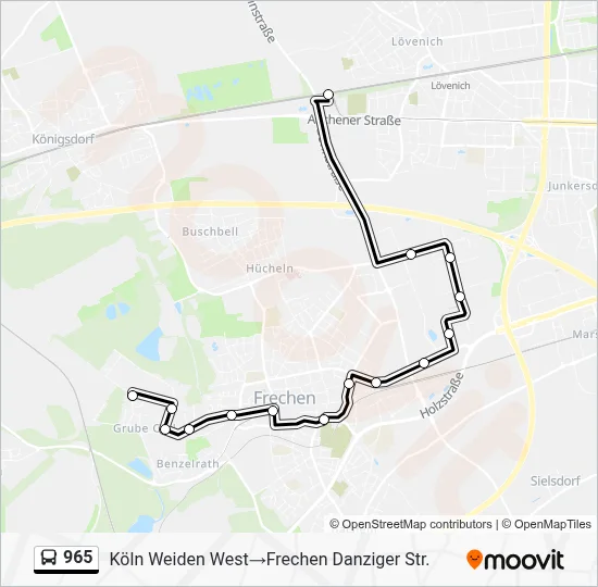965 Bus Line Map